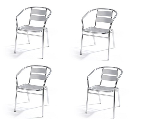 Set 4pz sedia - in, alluminio