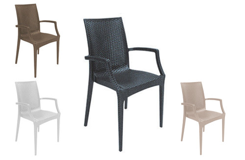 Sedia con braccioli rattan - sedia,